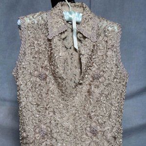 Vintage Embellished Sleeveless Vest